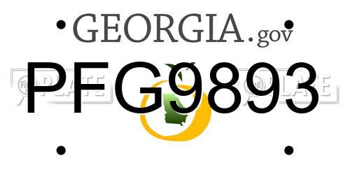 PFG9893 Georgia License Plate