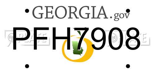 PFH7908 Georgia License Plate