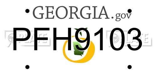 PFH9103 Georgia License Plate