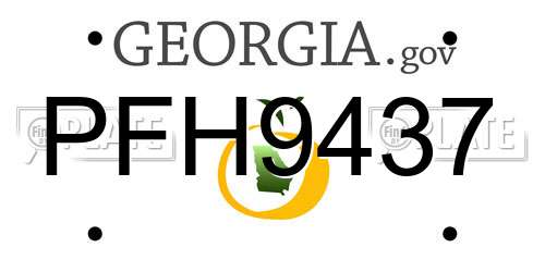 PFH9437 Georgia License Plate