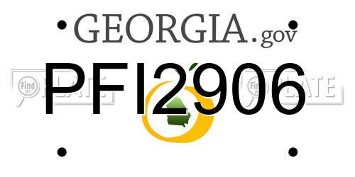 PFI2906 Georgia License Plate