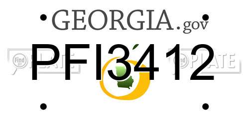 PFI3412 Georgia License Plate