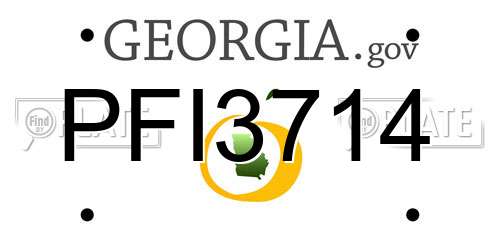 PFI3714 Georgia License Plate