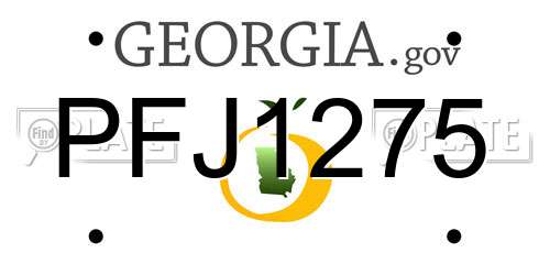 PFJ1275 Georgia License Plate