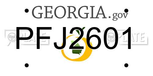 PFJ2601 Georgia License Plate