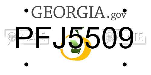 PFJ5509 Georgia License Plate