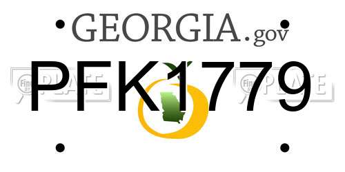 PFK1779 Georgia License Plate