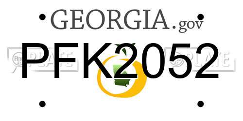 PFK2052 Georgia License Plate