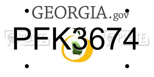 PFK3674 Georgia License Plate