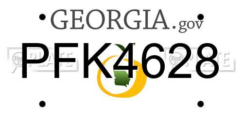 PFK4628 Georgia License Plate