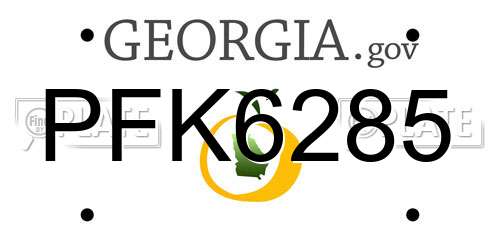 PFK6285 Georgia License Plate