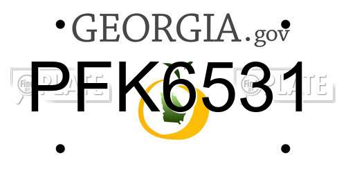 PFK6531 Georgia License Plate