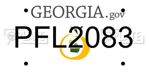 PFL2083 Georgia License Plate