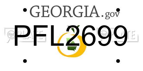 PFL2699 Georgia License Plate