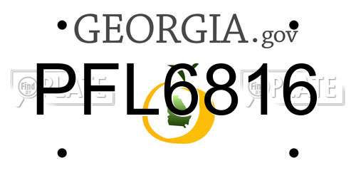 PFL6816 Georgia License Plate