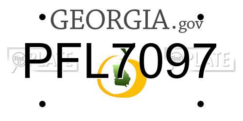 PFL7097 Georgia License Plate