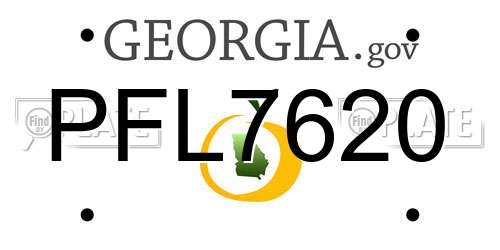 PFL7620 Georgia License Plate