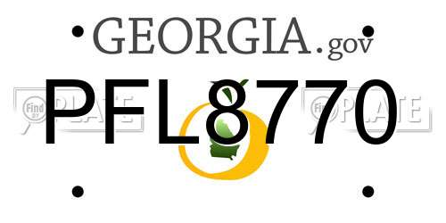 PFL8770 Georgia License Plate