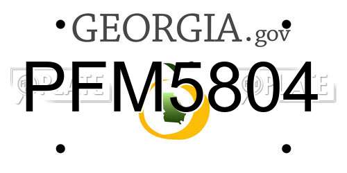 PFM5804 Georgia License Plate
