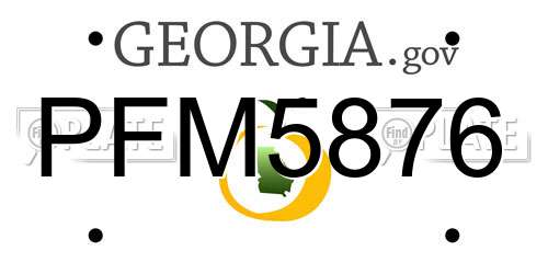 PFM5876 Georgia License Plate