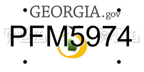 PFM5974 Georgia License Plate