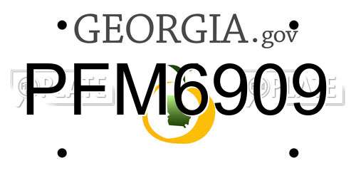 PFM6909 Georgia License Plate