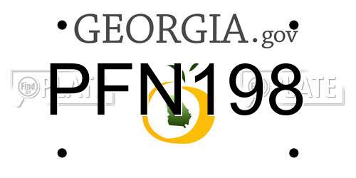 PFN198 Georgia License Plate