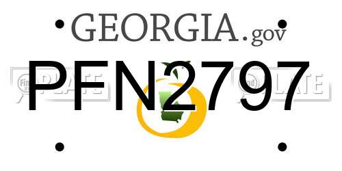 PFN2797 Georgia License Plate