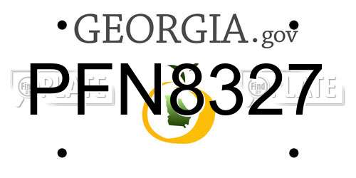 PFN8327 Georgia License Plate