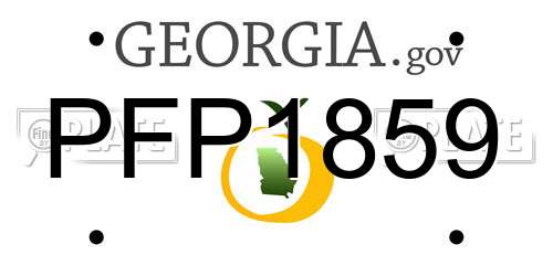 PFP1859 Georgia License Plate