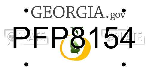 PFP8154 Georgia License Plate