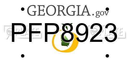 PFP8923 Georgia License Plate