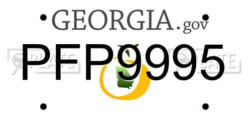 PFP9995 Georgia License Plate