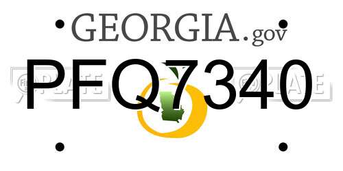 PFQ7340 Georgia License Plate