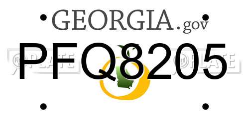 PFQ8205 Georgia License Plate