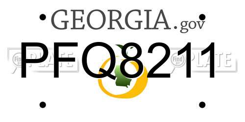 PFQ8211 Georgia License Plate