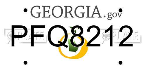 PFQ8212 Georgia License Plate