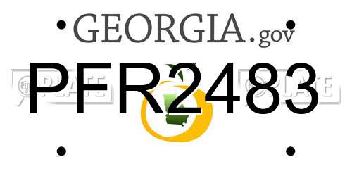 PFR2483 Georgia License Plate