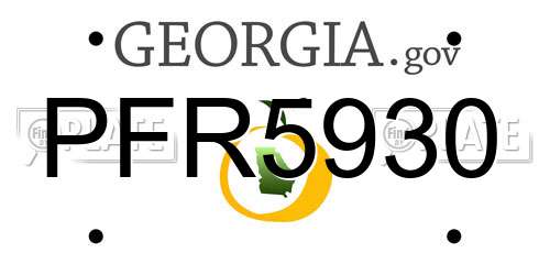 PFR5930 Georgia License Plate