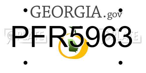 PFR5963 Georgia License Plate