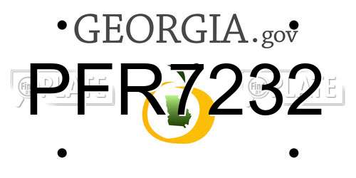 PFR7232 Georgia License Plate