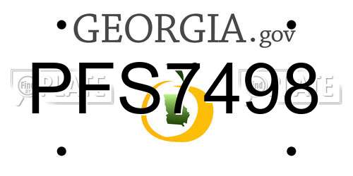 PFS7498 Georgia License Plate
