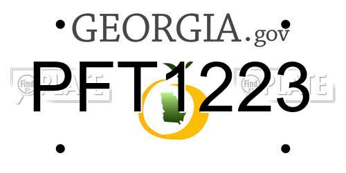 PFT1223 Georgia License Plate
