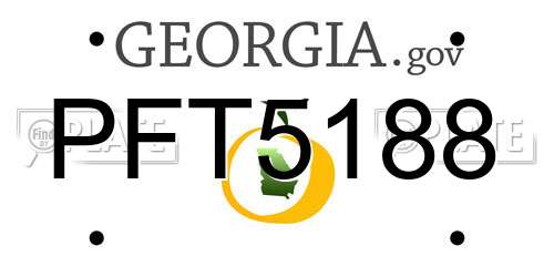PFT5188 Georgia License Plate