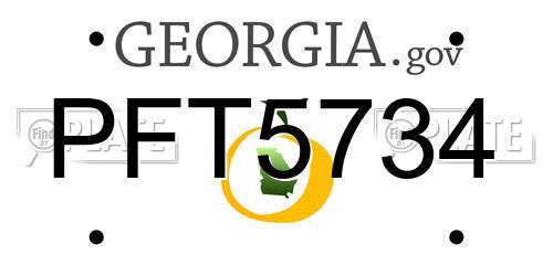 PFT5734 Georgia License Plate