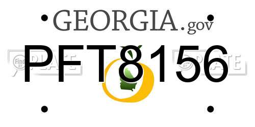 PFT8156 Georgia License Plate