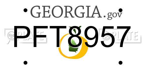 PFT8957 Georgia License Plate