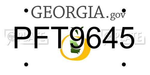 PFT9645 Georgia License Plate