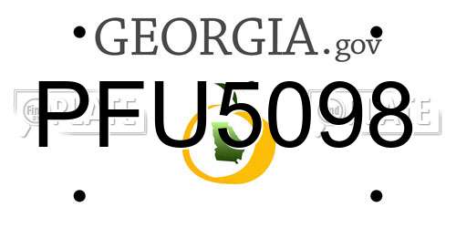 PFU5098 Georgia License Plate