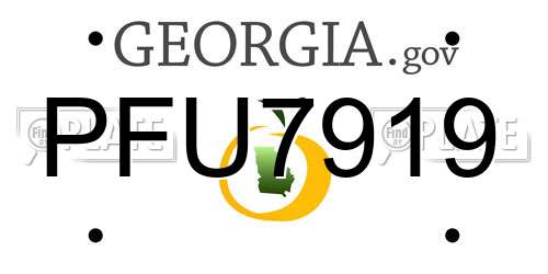 PFU7919 Georgia License Plate